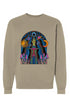 Self Actualized Premium Heavyweight Crewneck Sweatshirt with esoteric designs, 10 oz. cotton/poly blend, oversized fit, perfect for streetwear and cosmic adventures.
